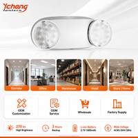 Lampe de Secours LED Rechargeable à Double Faisceau 270LM, Lampe à Double Tête Réglable avec Batterie de Secours pour Usage Commercial