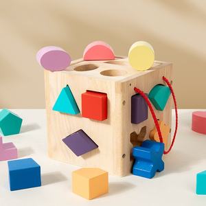 Juguete <span class=keywords><strong>de</strong></span> Madera para Clasificar Formas, Bloques <span class=keywords><strong>de</strong></span> Construcción Educativos Montessori para Niños Pequeños, Juguete <span class=keywords><strong>de</strong></span> Aprendizaje para Bebés, Venta al por Mayor OEM - Product Image 2