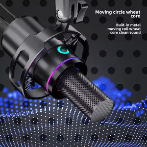 Professional Studio <b>Live</b> <b>Streaming</b> Podcas Recording Equipment Condenser Microphone USB XLR Shock Mount Metal Sound Card - Product Image 5