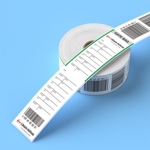 Etiqueta de equipaje para registro en aerolíneas, materiales en bruto para etiquetas de equipaje, rollo jumbo autoadhesivo, etiqueta térmica con película transparente de BOPP - Product Image 2