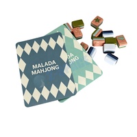 Ensemble personnalisé de 2 mélangeurs de tuiles de Mahjong 5,25" x 7,75" avec impression UV, motif diamant, pour cartes de Mahjong