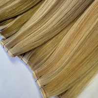 Cheveux Bruts En Gros Russe 100% Remy Vigin Peau Humaine Cheveux Blonde Couleur Invisible Génie Trame Extensions De Cheveux