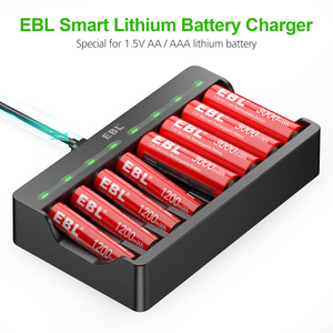 EBL Paquete de 4 Pilas AA Recargables de Litio con Cargador, 1.5V 3000mWh, Pilas AA de Larga Duración, Batería de Iones de Litio AA - Product Image 3