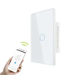 Smart Home Tuya App Wi-fi Interruptor De Toque De Parede Aprovação SAA AU/EUA Painel De Toque De Vidro Padrão Interruptor De Luz Inteligente