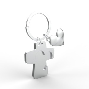 ผู้ผลิตคุณภาพดีที่สุดโลหะผสมสังกะสีเงาหัวใจของที่ระลึกพวงกุญแจโลหะหัตถกรรมพวงกุญแจสําหรับของขวัญสร้างสรรค์ - Product Image 1