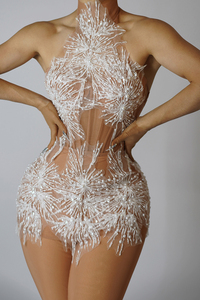 Novance Y3420 prodotti di tendenza 2023 nuovi arrivi abito da sera in Mesh per la festa delle signore abiti da sposa di lusso da sera con perla - Product Image 2