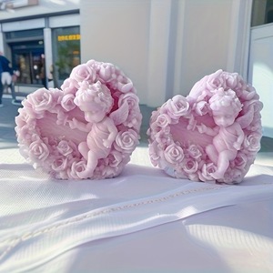 Heart Angel Silicone Mold For Candle Soap DIY Cake Making Valentine's Day Crafting 3D Resin Molding Tool - Product Image 2