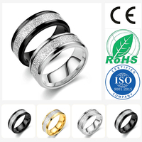 Bague tendance en acier inoxydable plaqué or 18 carats avec micro-incrustation de pierres naturelles, motif cercle effet goutte d'huile, certifiée CE