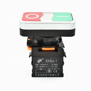 SKB0-PR11 22mm 10A màu xanh lá cây và màu đỏ đa 2 cách Đôi Phím đôi vị trí bắt đầu và dừng đẩy nút chuyển đổi mà không cần ánh sáng - Product Image 6