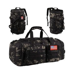 Tactical Camouflage Duffle Bag with MOLLE System and American Flag Patch 36-56L Capacity Softback <b>Backpack</b> for Men Women - Product Image 1