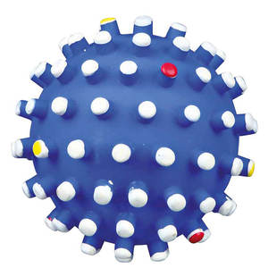 Pelota de vinilo con púas grandes y sonido para mascotas, 10 cm, juguete interactivo - Product Image 3