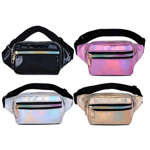 <span class=keywords><strong>Sac</strong></span> <span class=keywords><strong>banane</strong></span> colorée à Double fermeture éclair, pochette imperméable pour filles, <span class=keywords><strong>sac</strong></span> <span class=keywords><strong>banane</strong></span> de voyage pour femmes, Laser holographique - Product Image 1