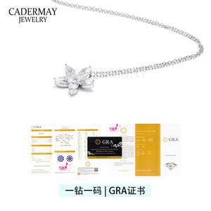 S925 Silver Moissanite Flower Pendant Necklace 0.3ct Five Petal Wedding Jewelry - Product Image 4