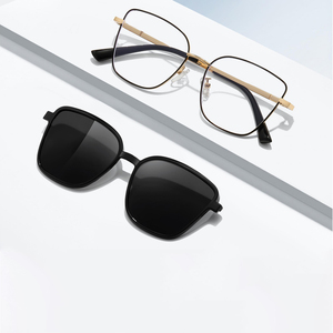 Phụ nữ sang trọng TR90 + kim loại 1 trong 1 clip trên xu hướng Cat Eye kính khung Eyewear với Magnetic Clip-on với ống kính phân cực - Product Image 1