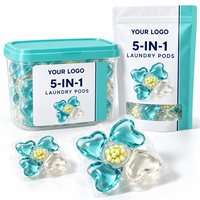 Capsules de lessive 5-en-1 en forme de cœur de 10g avec billes parfumées, boîte de 40 unités pour collections de vente au détail sous marque privée