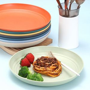 Assiette à dîner écologique en paille de blé, plateau à fruits et en-cas en plastique de qualité alimentaire - Product Image 2