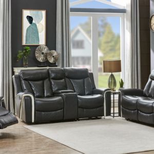 Conjunto de Sofás Reclinables Eléctricos Modernos 1+2+3, Tapizado en Cuero Sintético, Extensible, con Estructura de Madera Antigua, Función de Masaje y Refrigeración, Muebles para Sala de Estar - Product Image 6