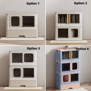 Multifunzionale pieghevole e facile da montare impilabile salvaspazio 3 in 1 casa per gatti fai da te villa condo - Product Image 6