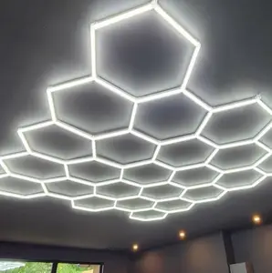 Nieuw Ontwerp Led Licht Werklamp Hangende Zeshoek Detaillering Led Home Hexagon Plafond Garage Licht