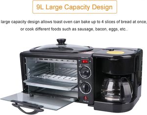Máquina de Desayuno Eléctrica Automática 3 en 1 OEM, 9L, Acero Inoxidable, Multifuncional, Horno Tostador, Cafetera, Sartén, para el Hogar - Product Image 3