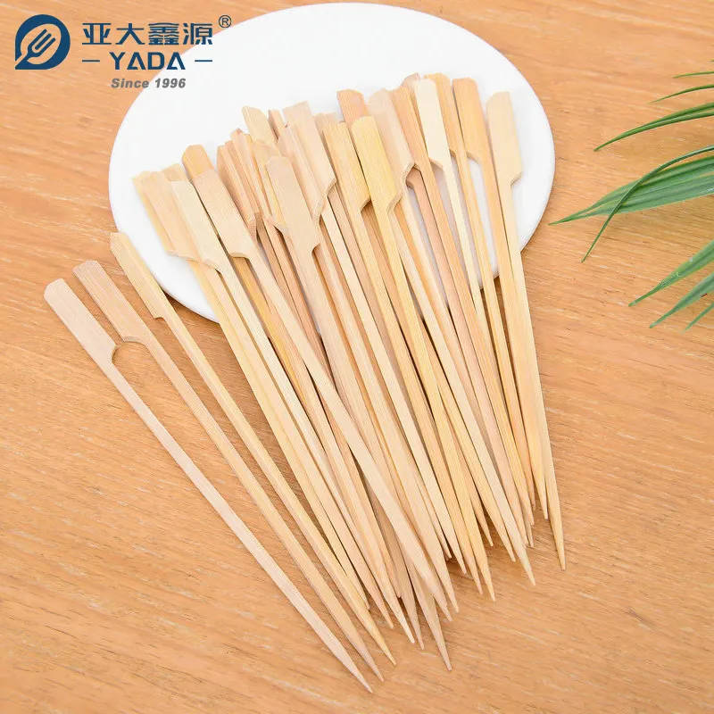 Yada Teppo Geweervormige Bamboe Spies Hete Stempel Bamboe Peddel Spies Sticks Met Bedrukt Logo Bbq Sticks