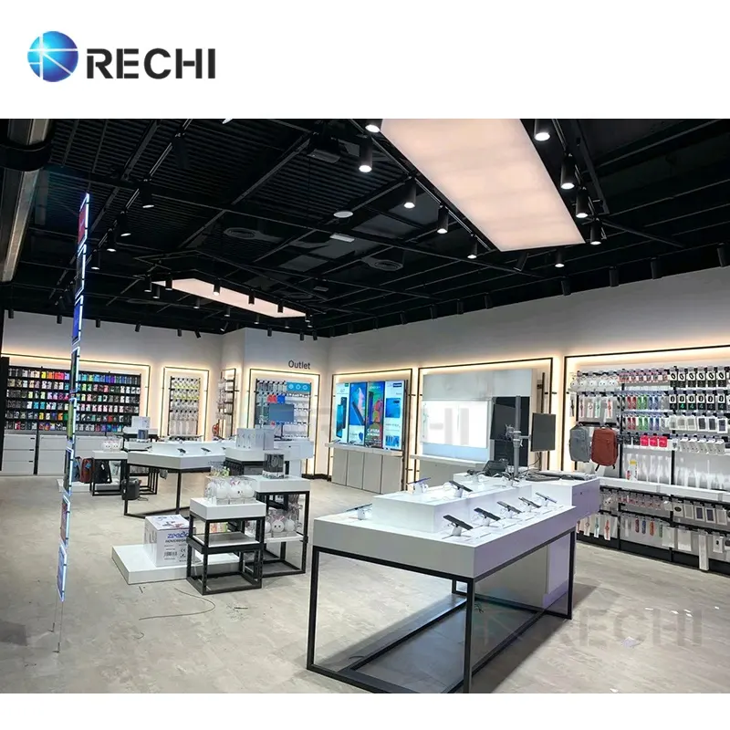 RECHI小売ヨーロピアンスタイルのデジタルライフスタイル & 携帯電話店のインテリアデザインでブランドイメージと顧客体験を強化