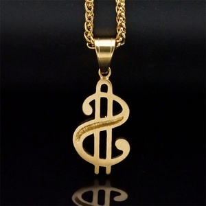 Fashion <b>Iced</b>-<b>out</b> Sign Cool Diamond Jewelry Charm Stainless Steel Zircon Dollar Hiphop Pendant Necklace - Product Image 4