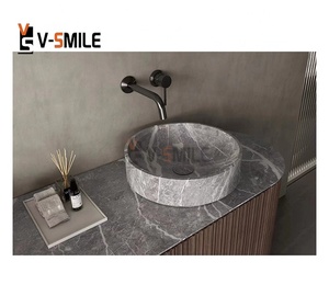 Azulejo de mármol gris <span class=keywords><strong>Carso</strong></span> de decoración de suelo natural para decoración de oficina y salón azulejos de Arte Moderno - Product Image 3