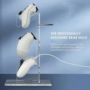 สำหรับผู้ถือที่เก็บ <span class=keywords><strong>PS4</strong></span> PS5สีดำสีขาวที่วางมือถืออเนกประสงค์3ชั้นและที่ใส่หูฟังอุปกรณ์เล่นเกม - Product Image 3