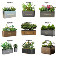 Jardinière en acier au carbone thermolaqué anti-rouille, grande jardinière en métal pour l'extérieur, idéale pour la présentation en vitrine de magasin.