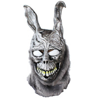 Masque en latex Evil Rabbit argenté pour Halloween, idéal pour les fêtes, le cosplay, la décoration de bar, avec illusion de tête d'animal et d'effigie de lapin mort.