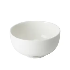 GZYSL Custom logo restaurant 4.5inch plain white round ceramic rice soup noodle bowls Bohemian Japanese embossed salad bowl