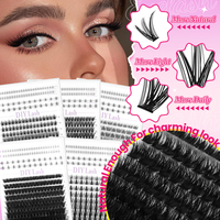 Kit DIY de faux cils bouclés épais et segmentés, à fusion à chaud, pour maquillage quotidien, mariages et fêtes
