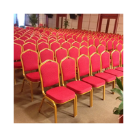 Chaises de banquet empilables de luxe fantaisie en métal doré (fer/acier) pour mariage et hôtel – Vente en gros à prix réduit