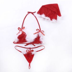 Thời Trang Mới Giáng Sinh Đồ Lót Sexy Ba Điểm Bộ Bikini Bộ Đồ Lót Giáng Sinh Bộ Đồng Phục - Product Image 3