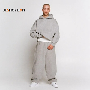 Bộ đồ thể thao nam chất lượng cao gồm áo hoodie rộng thùng thình hai mảnh và quần jogger rộng thùng thình, thiết kế tùy chỉnh, chất liệu dày dặn - Product Image 4