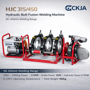 آلة لحام HJC 400/450/500/630 Pipe Master Hydro بقوة 220 فولت للحام TIG للأنابيب الفولاذية، نطاق اللحام 40-160 مم، ضمان لمدة 3 سنوات - Product Image 2