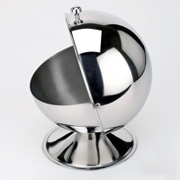 Distributeur de sucre en forme de boule en acier inoxydable avec couvercle rabattable pour la maison, les restaurants et les cafés (vente en gros)
