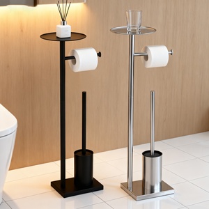 Portarotolo da Bagno in Acciaio Inox con <span class=keywords><strong>Scopino</strong></span> Multifunzione <span class=keywords><strong>e</strong></span> <span class=keywords><strong>Porta</strong></span> <span class=keywords><strong>Carta</strong></span> <span class=keywords><strong>Igienica</strong></span> - Product Image 1