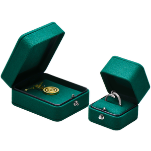FANXI Jewelry Green Packaging Ring <b>Boxes</b> <b>Black</b> Microfiber Travel Jewelry Storage Box - Product Image 1