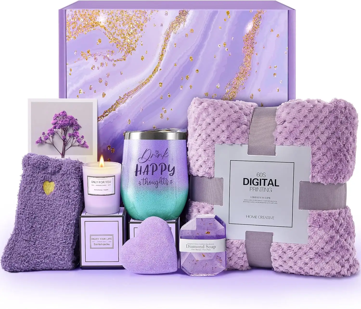 Hot Selling Geburtstags geschenke für Frauen Weihnachten Gute Besserung Geschenke Entspannendes Spa-Pflege paket mit Luxus-Flanell decke