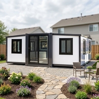 Maisonnette pliable isolée de 20 pieds à 2 chambres avec cuisine pour jardin, maisonnette pour grand-mère, maison conteneur extensible