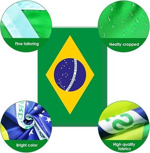 Service professionnel, 30 petites drapeaux brésiliens en guirlande de 14*21 cm pour la décoration de jardin, de rue ou de fête - Product Image 2