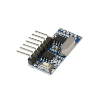 Aiba -RXB13-X Módulo Receptor de Decodificación RF Inalámbrico de 7 Pines y 433 MHz de Tamaño Pequeño, 4 Canales, Antena, Función Automática, -107dBm