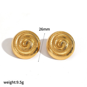 Pendientes de Aro Versátiles Redondos y Cuadrados con Diseño de Vórtice, de Acero Inoxidable, Resistentes al Deslustre y al Agua - Product Image 6