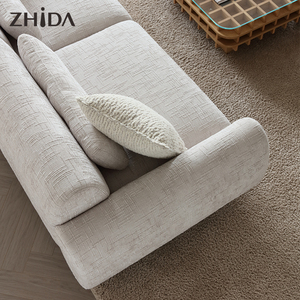 Designer italiano stile minimalista crema di sale marino <span class=keywords><strong>grande</strong></span> divano piatto curvo in tessuto irregolare combinazione di soggiorno - Product Image 6