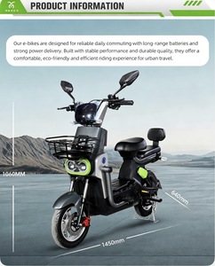 Bicicleta Eléctrica Urbana MERCO No.9 con Diseño Elegante y Bajo Perfil, Motor de 500W 48V/60V en la Rueda Trasera, Cuadro de Acero, Batería de Plomo-Ácido, Scooter para Adultos - Product Image 5