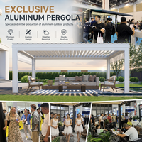 Couverture de terrasse extérieure imperméable en aluminium, pergola, couverture de terrasse en verre, toit à lamelles en aluminium, couvertures de terrasse en aluminium
