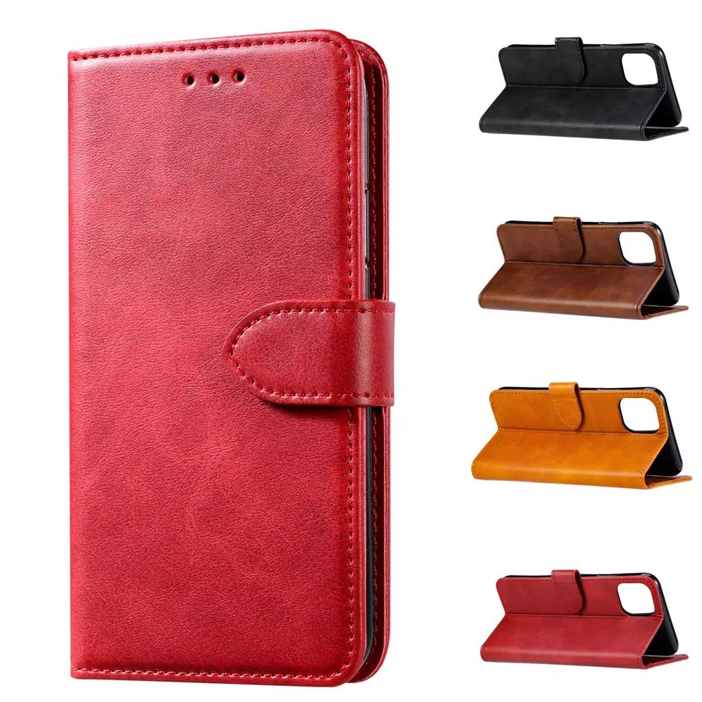 Étui portefeuille à rabat magnétique en cuir avec porte-cartes de crédit, pour iPhone 12, 11 Pro Max, XS