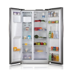 Réfrigérateur à multiportes en aluminium 550L, réfrigérateur latéral, avec machine à glace et mini bar à vendre - Product Image 1